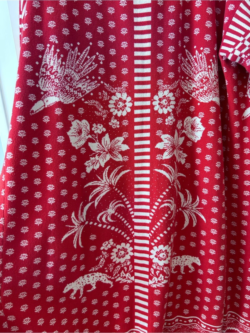 Rare FARM Rio Red Long Cardigan Open Front - Picture 9 of 10